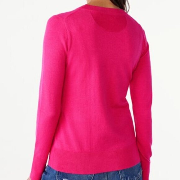 NWT Free Assembly Women’s Pink Crewneck Long Sleeve Sweater, size XS - Picture 2 of 6
